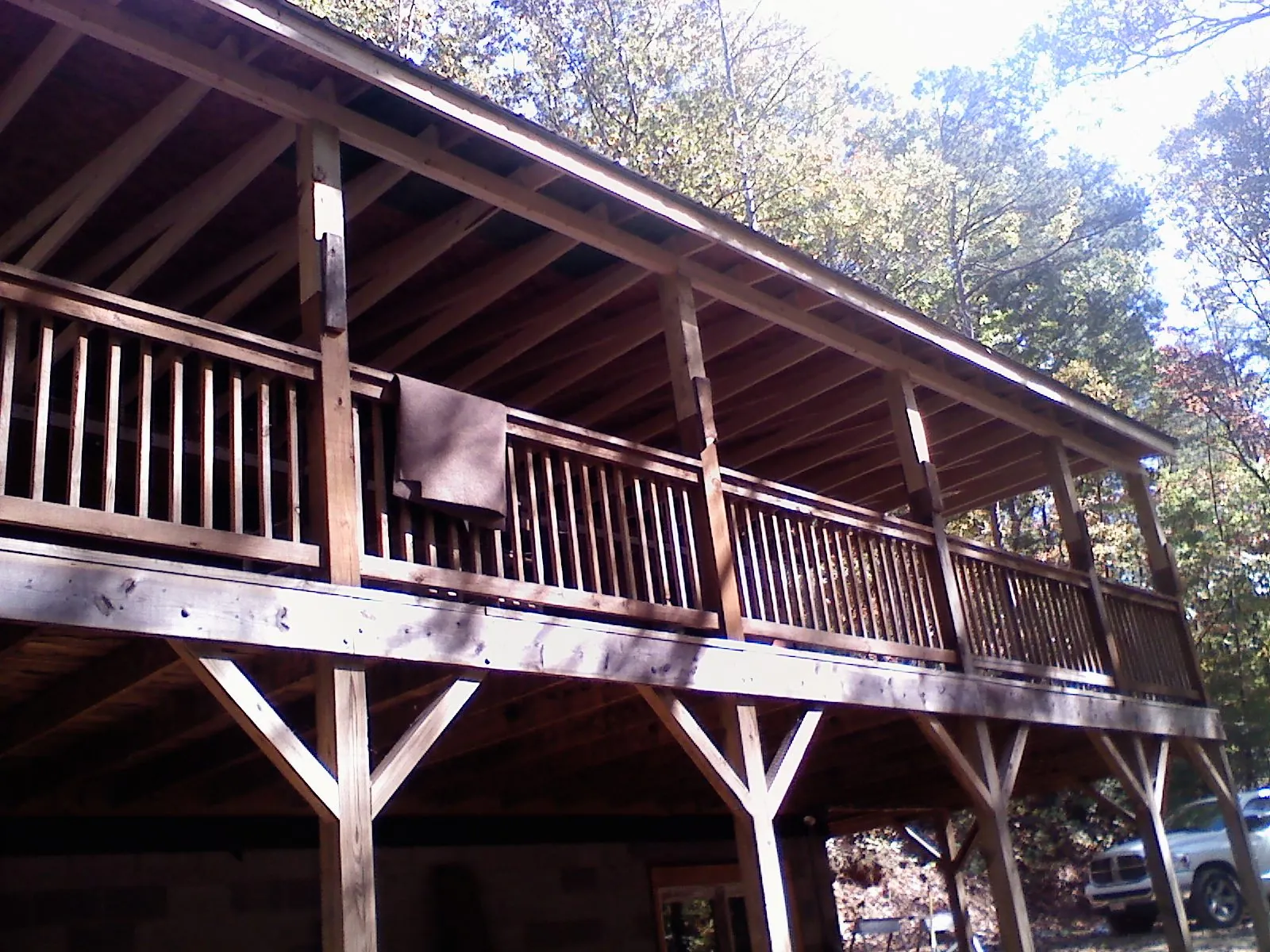 Timber framing under a new elevated porch and deck — Roof Leak Repair in Crescent Mills by Roofing Brothers